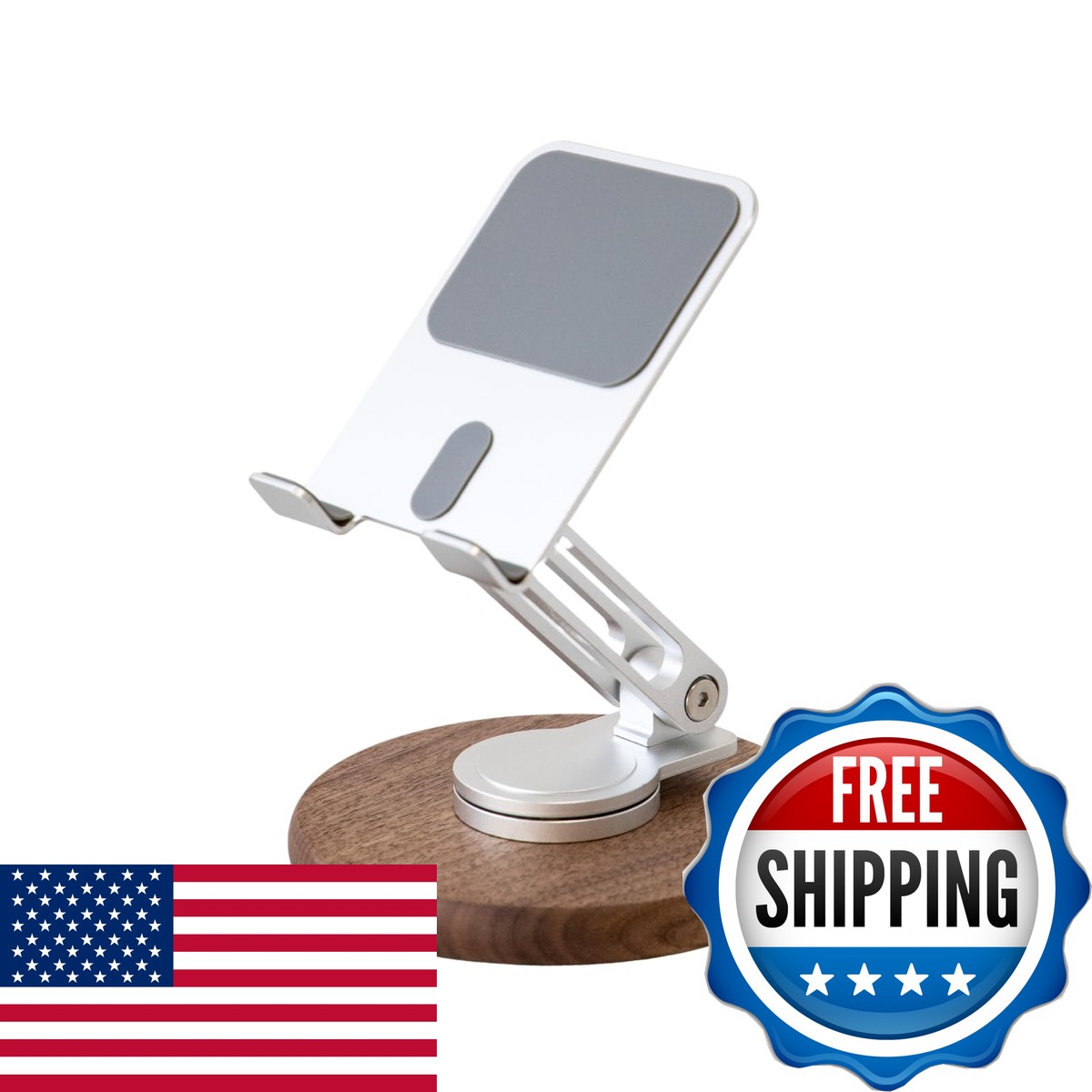 muso wood SN162 Walnut 360 Rotating Cell Phone Stand Desktop