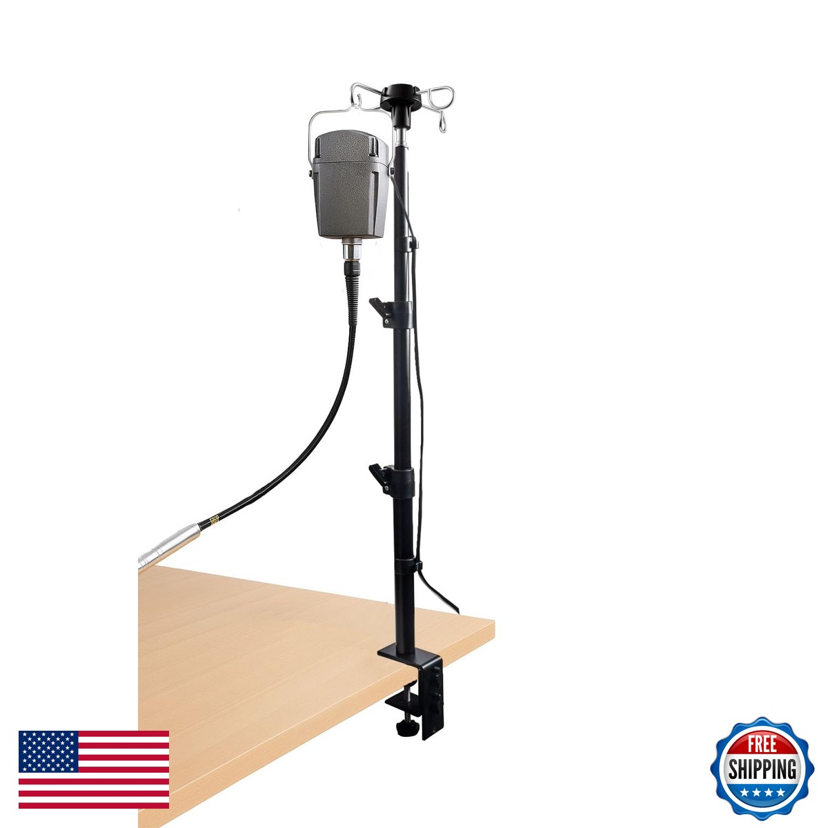 Wintopro Height Adjustable Flex Shaft Rotary Tool Hanger Stand Table Clamp