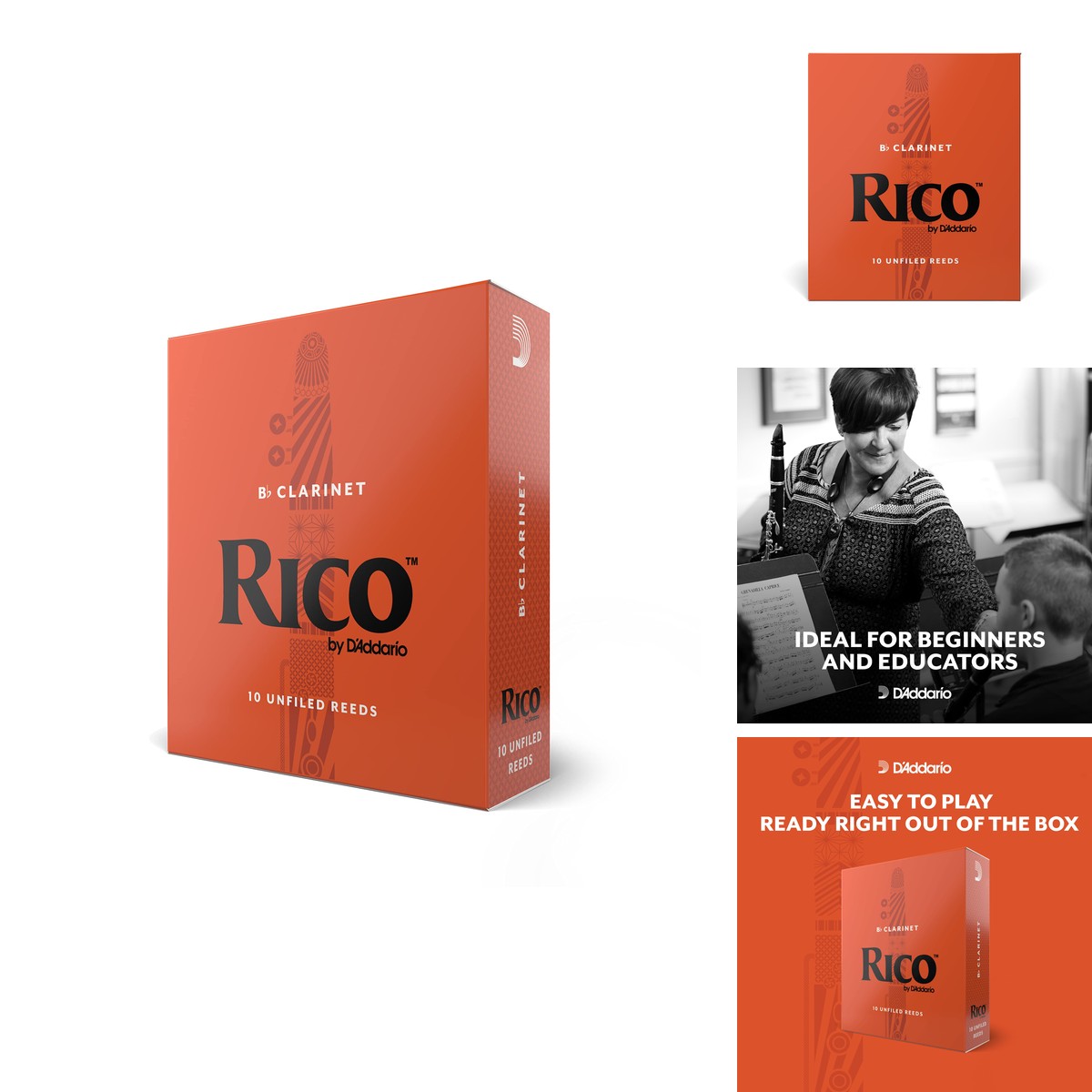 Rico Organic Bb Clarinet Reeds Strength 2.5 10 Pack